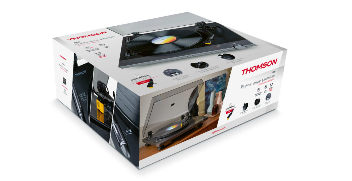 THOMSON TT700 Platine vinyle premium 33 et 45 tours - Tête de lecture AT91 Audio  Technica - Antiskating avec Quadrimedia